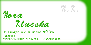 nora klucska business card